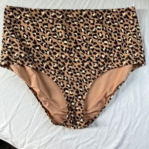 High Waisted Aerie Leopard Full Coverage Swim Bottom